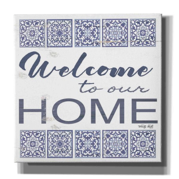 Welcome to Our Home Tile  by Cindy Jacobs, Canvas Wall Art Online Sale