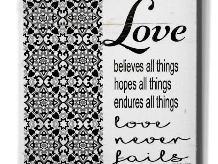 Love Believes, Hopes, Endures  by Cindy Jacobs, Canvas Wall Art Cheap