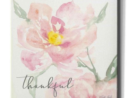 Floral Thankful  by Cindy Jacobs, Canvas Wall Art For Cheap