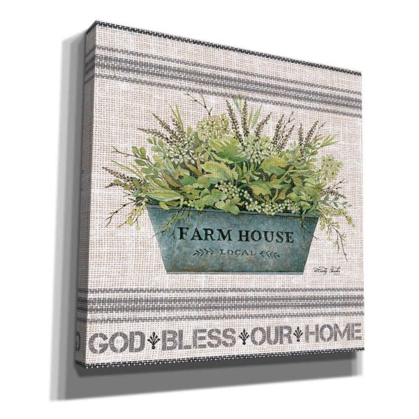 Galvanized Farmhouse God Bless  by Cindy Jacobs, Canvas Wall Art For Cheap