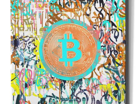 Bitcoin Graffiti Art 3  by Irena Orlov, Canvas Wall Art Online