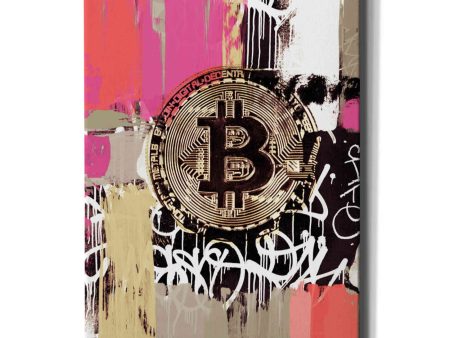 Cryptocurrency Bitcoin Graffiti 2-8  by Irena Orlov, Canvas Wall Art For Discount