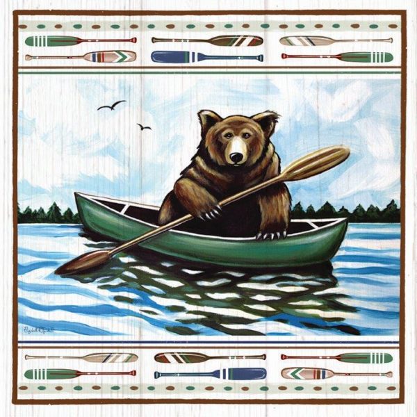 ET225 - Lodge Bear in Canoe - 12x12 Sale