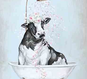 DC129 - Showering Petals Cow II  - 12x18 Online Hot Sale