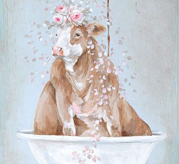 DC128 - Showering Petals Cow  - 12x18 Online Hot Sale