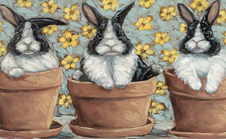 SGD205 - Potted Bunnies - 18x9 Online now