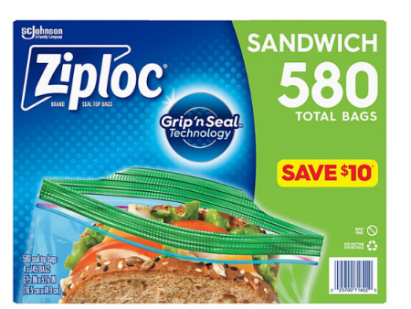 Ziploc Easy Open Tab Sandwich Bags, 580 ct. Discount