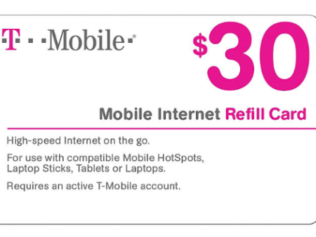 T-Mobile Prepaid Mobile Internet Email Delivery Phone Card, $30 For Cheap