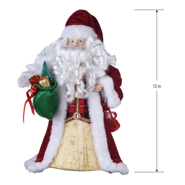 12  LED Fiber Optic Multicolor Santa Christmas Tree Topper, 0.79 lb, by Holiday Time Discount