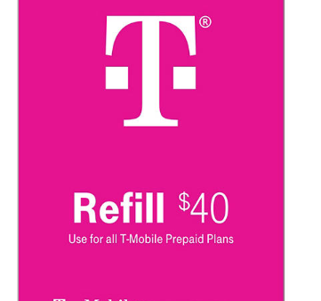 T-Mobile Refill Email Delivery Phone Card, Various Amounts For Sale