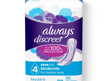 Always Discreet Moderate Pads, 4 Drops Sale