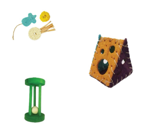 A&E Cage Co. Nibbles Play Day Bundle, 3 Loofah Toy Set for Small Animals on Sale