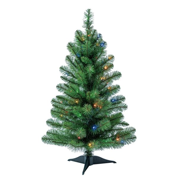 3  Pre-Lit Winston Pine Artificial Christmas Tree with Multicolor LED Lights, by Holiday Time Cheap