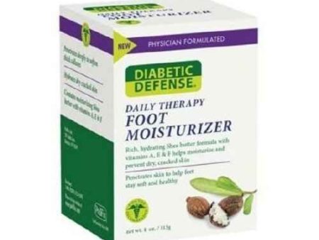 Diabetic Defense Daily Therapy Foot Moisturizer, 4 oz Jar For Sale