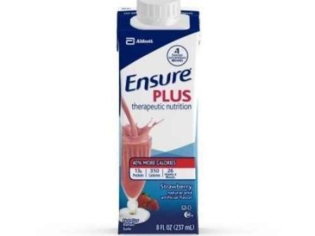 Ensure Plus Therapeutic Nutritional Shake, Strawberry, 8 oz Carton For Discount