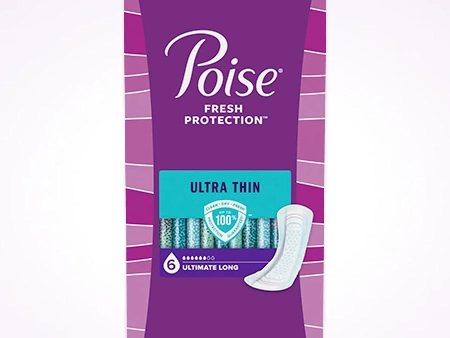 Poise Ultra Thin Pads, 6 Drops Ultimate Absorbency, Long Length Online now