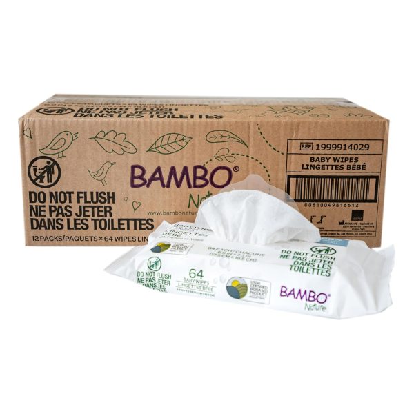 Bambo Nature Baby Wipes, 99% Water, 0% Fragrance and Alcohol Hot on Sale