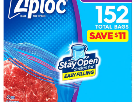 Ziploc Gallon Freezer Bags with New Stay Open Design,  152 ct.  Discount