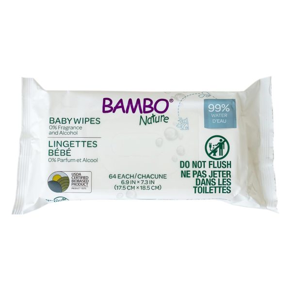 Bambo Nature Baby Wipes, 99% Water, 0% Fragrance and Alcohol Hot on Sale