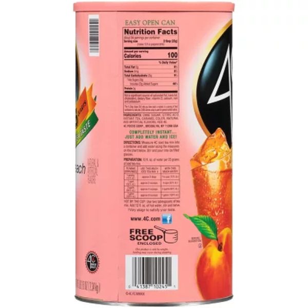 4C 35 QT Peach Iced Tea Mix (82.6 Oz.) Fashion