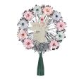 8  Silver Tinsel Wreath with Angel Christmas Tree Topper - Multi Lights For Cheap