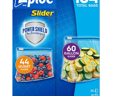 Ziploc Slider Freezer Gallon & Quart Bags with Power Shield Technology,  104 ct.  For Cheap