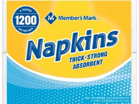 1-Ply Everyday White Napkins, 11.4  X 12.5  (4 Pk., 300 Ct. per Pack) Cheap