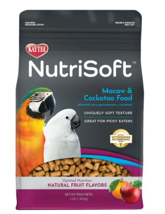 Kaytee Nutri Soft Macaw & Cockatoo Pet Bird Food, 3 lb. Supply