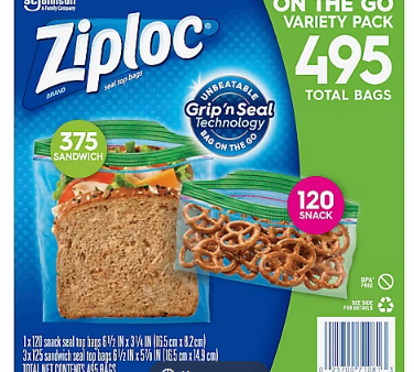 Ziploc Snack Bag and Sandwich Bag Mixed Pack, 495 pk. - Clear Supply