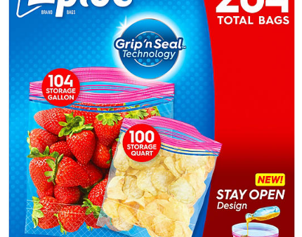 Ziploc Gallon & Storage Quart Bags with New Stay Open Design, 204 ct. Online Hot Sale