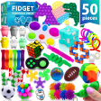 (50 Pcs) Fidget Toys Pack Poppers Pop It Its Popit Toy Popitsfidgets Popping Set, Autism Sensory Travel Toys Autistic Toddlers 1-3 Kids Gift Girls Treasure Box Mini Poppet Figit Package Figetget ADHD Online now