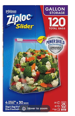 Ziploc 1-Gal. Slider Storage Bags, 120 pk. For Sale