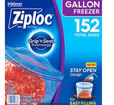 Ziploc Gallon Freezer Bags, 152 ct. Discount