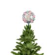 8  Silver Tinsel Wreath with Angel Christmas Tree Topper - Multi Lights For Cheap