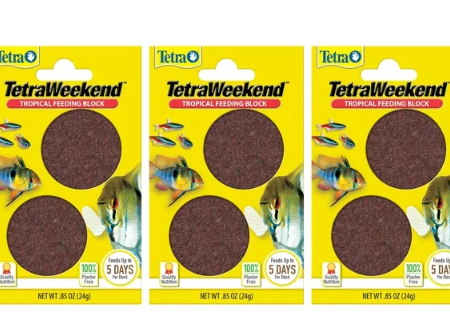 (3 pack) Tetra Weekend Tropical Feeding Block 0.85 Ounce, Feeds Fish up to 5 Days For Cheap