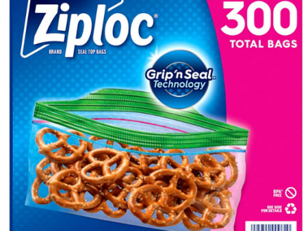 Ziploc Grip  n Seal Top Snack Bags, 300 ct. Supply