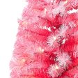 24 in Pre-Lit Pink Artificial Christmas Tree with 35 Warm White LED Lights and Stand, by Holiday Time Sale