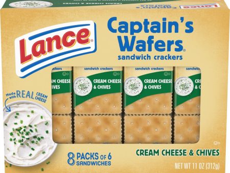 Sandwich Crackers, Captain S Wafers Cream Cheese and Chives, 8 Packs, 6 Sandwiches Each Online Sale