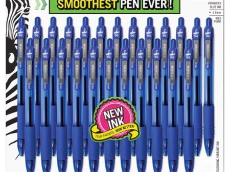 Zebra - Z-Grip Retractable Ballpoint Pen, Blue and Medium - 24 Packs Online Sale