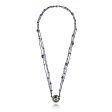 MCL Design Silver Hematite, Blue Hematite, Lapis and Hematite Beaded Statement Necklace with Black Rhodium Plated Sterling Silver, Baby Blue and White Enamels & Black Spinel Discount