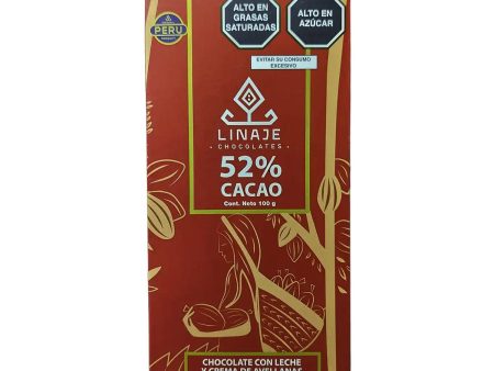 Tableta Chocolate con leche y crema de avellanas 52% Cacao Linaje 100g Online Hot Sale