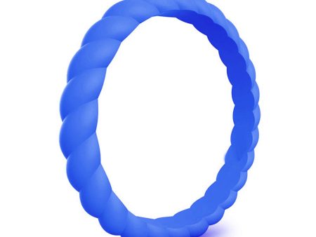 Braided Stackable Silicone Ring - Bay Blue Cheap