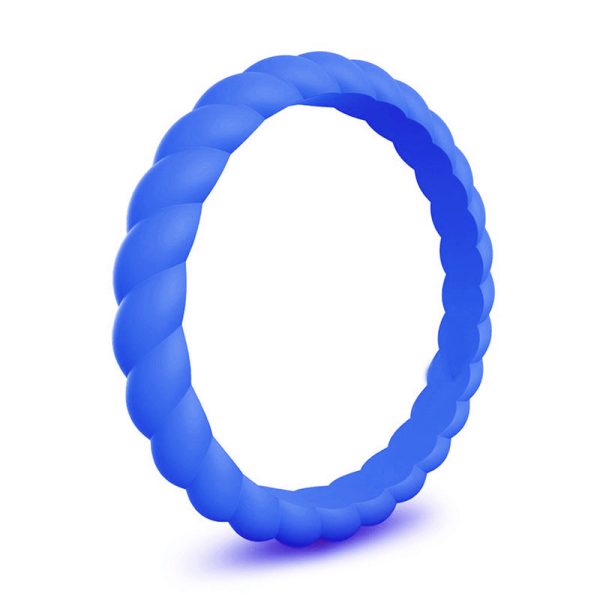 Braided Stackable Silicone Ring - Bay Blue Cheap