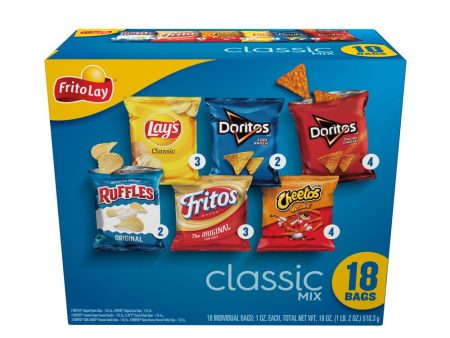 Classic Mix Variety Pack Snack Chips, 1Oz Bags, 18 Count Multipack (Assortment May Vary) For Sale