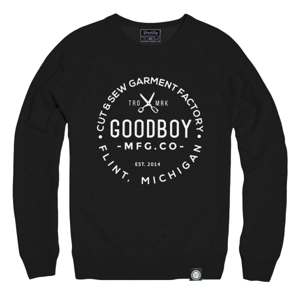 Crew Neck - Sweatshirt - Black Fashion