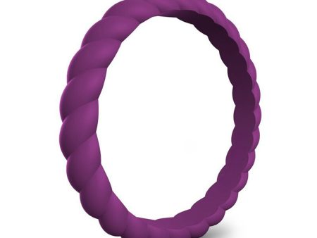 Braided Stackable Silicone Ring - Royal Plum Online