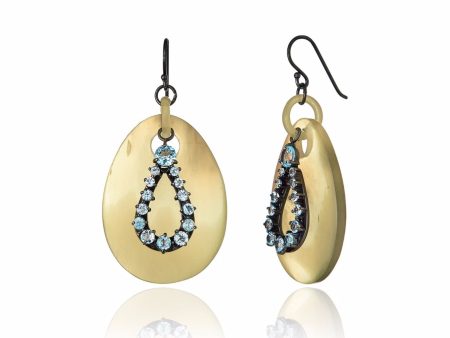 Sterling Silver Statement Earrings with Blue Topaz For Cheap