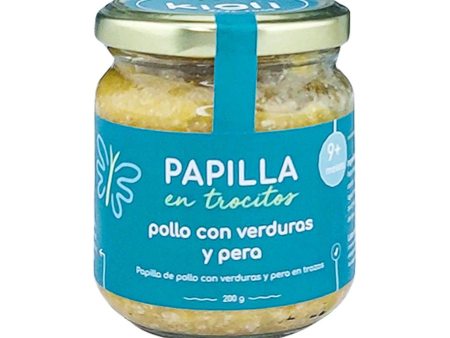 Papilla trocitos pollo, verduras y pera Kigli 200g Hot on Sale