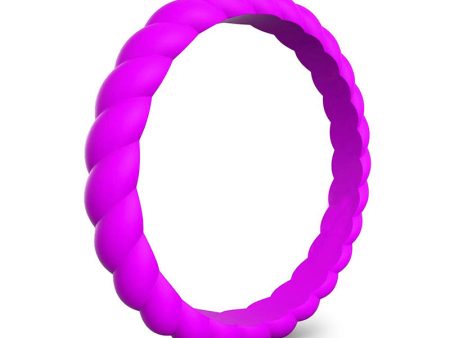 Braided Stackable Silicone Ring - Purple Pinnacle Hot on Sale