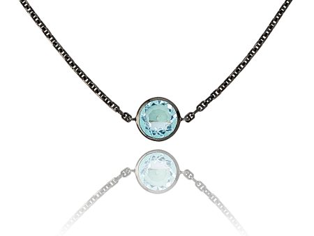 Sterling Silver Necklace with Blue Topaz Online Hot Sale